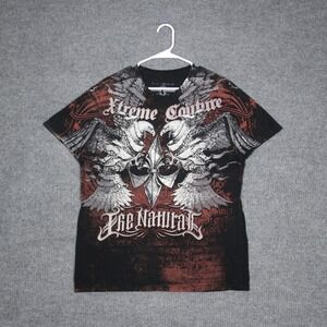 Xtreme Couture The Natural Randy Couture Graphic T Shirt Mens XL Black Red Eagle
